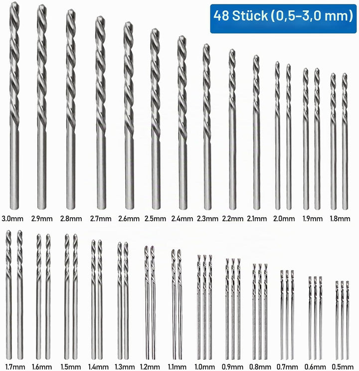 62 Pcs Handbohrer Set Mit 48 Stück Spiralbohrer Bits, Handbohrmaschine, 10 Mini Bohrer Set, Mini Boh