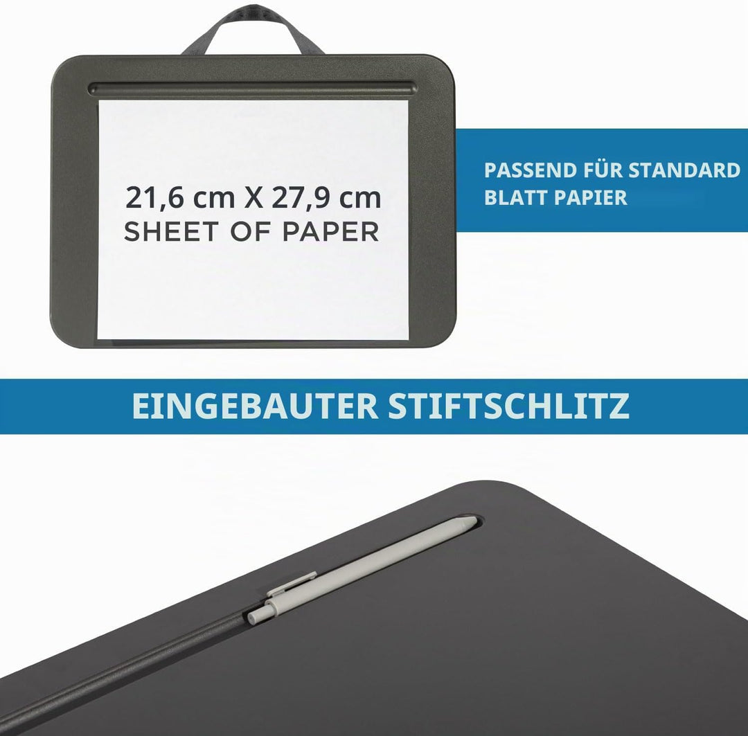 LAPGEAR 43105 Kompakter Schossschreibtisch, für Laptops bis zu 38,1 cm (15 Zoll), Anthrazit Single U