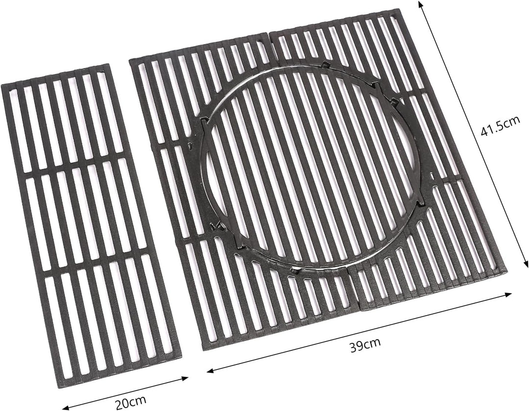 GFTIME Gusseisen Grillrost 41,5 x 59cm für Enders Chicago 3, Switch Grid Rost-in-Rost System für End