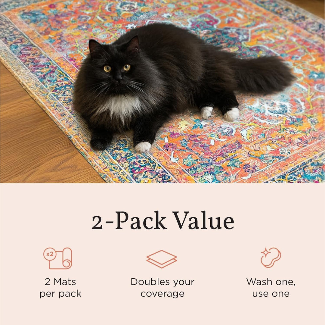 Lovewag Katzenstreumatte 2er-Pack – Extra gross 91,4 x 121,9 cm, maschinenwaschbar, leicht zu reinig