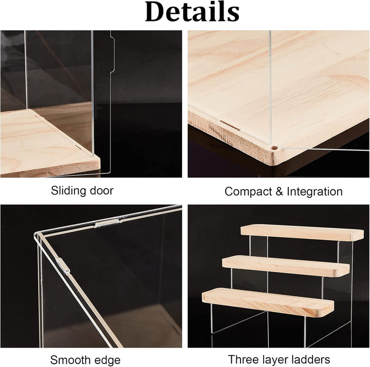 NBEADS 3 Stufen Transparentem Acryl Vitrine, Klar Figuren Display Boxen Arbeitsplatten Box Aufbewahr
