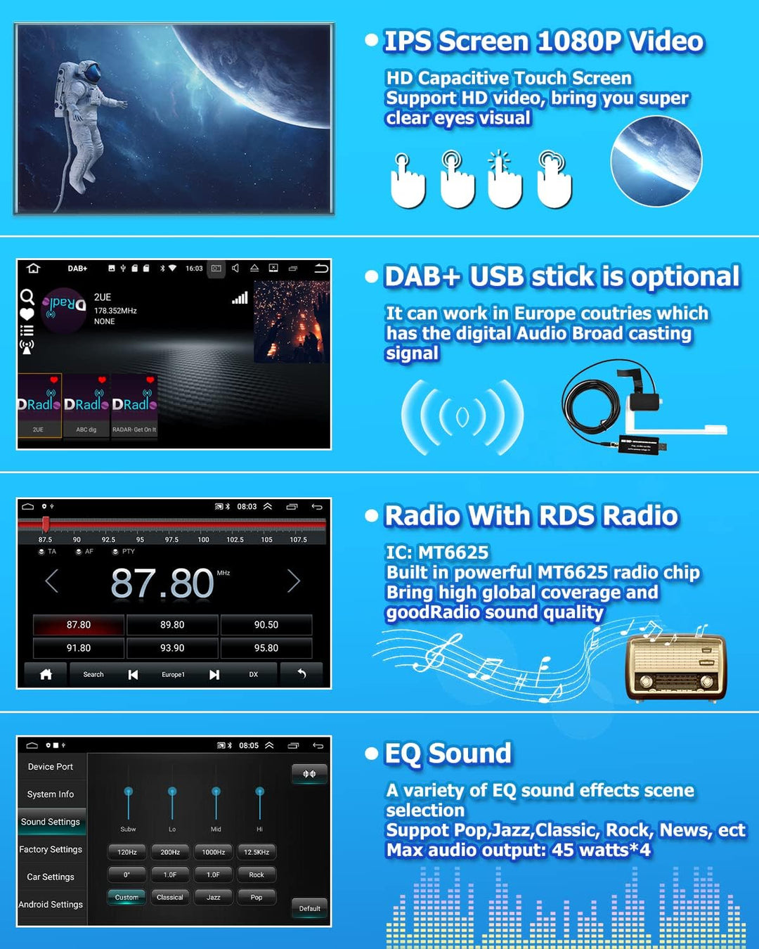 Hikity Android 13 Autoradio für FIAT 500 (2007-2015) mit Navi 7 Zoll Autoradio Bluetooth mit Bildsch