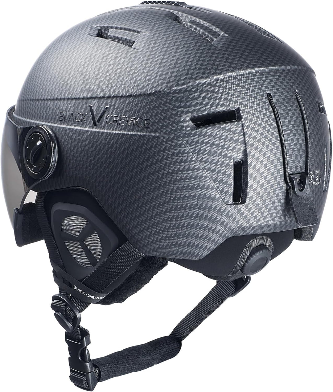Black Crevice Skihelm Calgary I Skihelm mit Visier im Pilotenstyle I Skihelm Herren &amp; Damen I Skihel