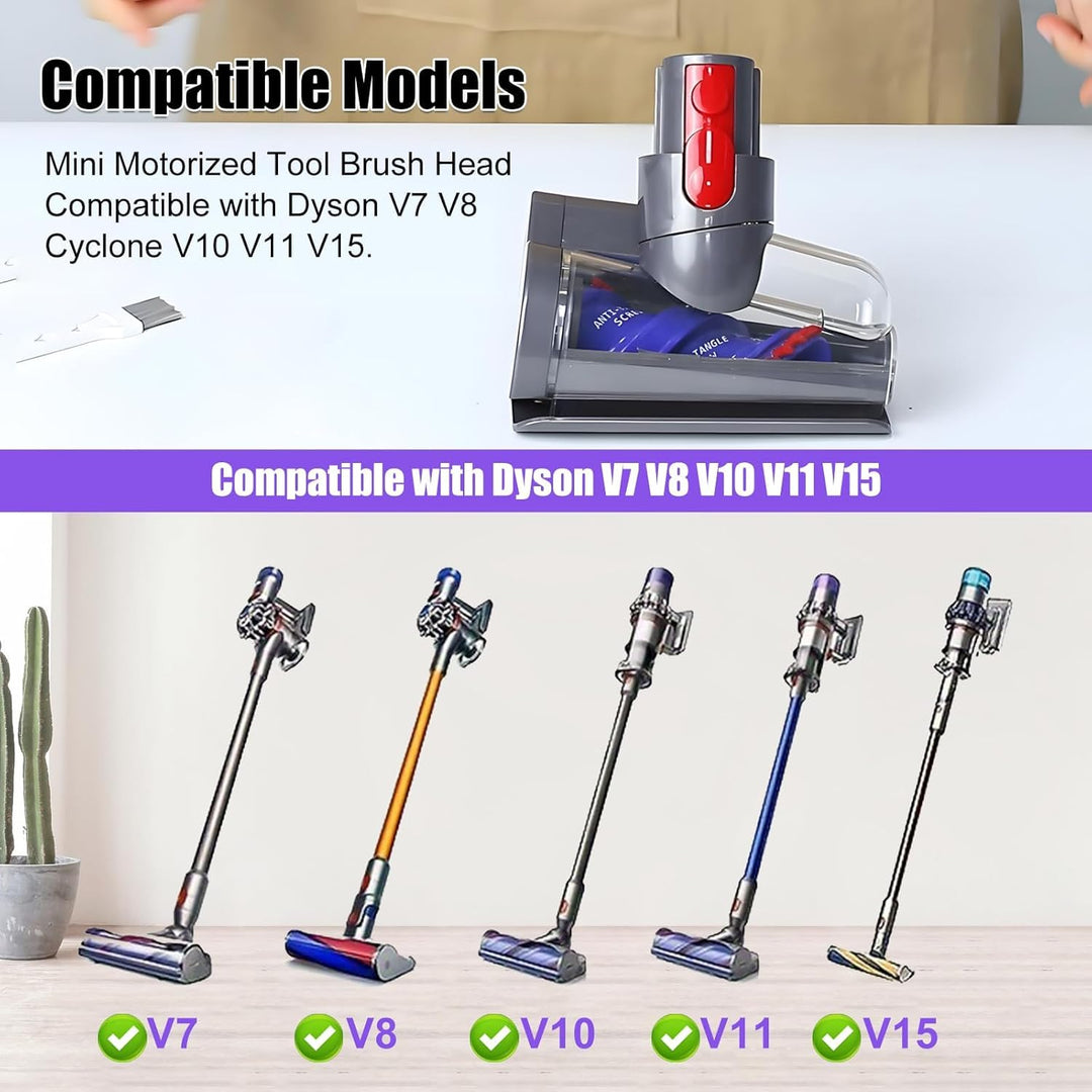 Mini Motorisierte Bürstenkopf Kompatibel Mit Dyson V7 V8 V10 V11 V15 Staubsauger Anti Verwirr Haar S