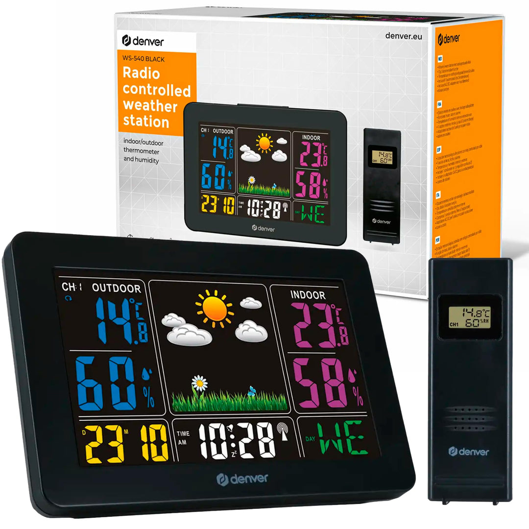 Denver Wetterstation 'WS-540' mit Aussensensor, Alarmfunktion und Farbdisplay, sowie Messung von Tem