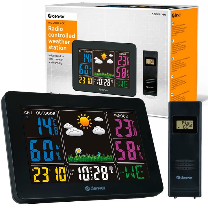 Denver Wetterstation 'WS-540' mit Aussensensor, Alarmfunktion und Farbdisplay, sowie Messung von Tem