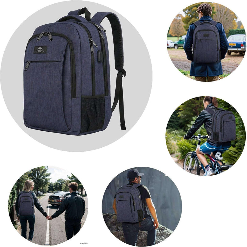 MATEIN Schulrucksack 15,6 Zoll Laptop Notebook Rucksack Backpack Schultasche für Männer mit USB Lade