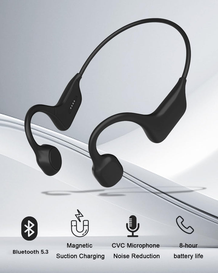 SANOTO Knochenschall Kopfhörer | Open Ear Bluetooth 5.3 Kopfhörer Sport Bone Conduction Kabellos IPX