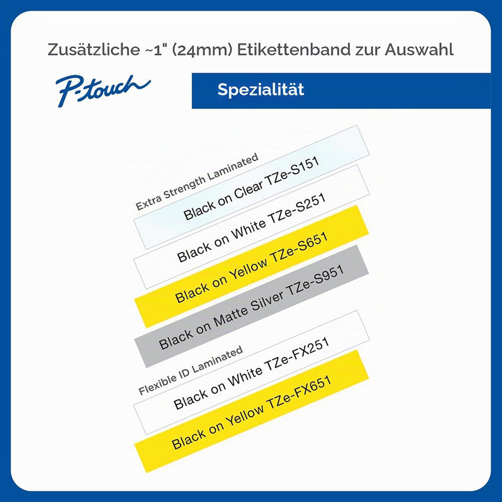 BROTHER Tze-S251 Schwarz auf Weiss 24mm Stark haftend, Schwarz auf Weiss 24mm Stark haftend