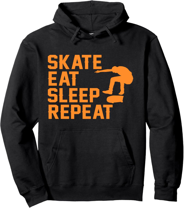Skate Eat Sleep Repeat Skater Skateboardfahrer Strasse Pullover Hoodie