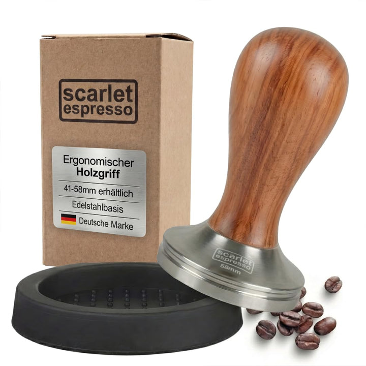 scarlet espresso | Tamper »Classic«, stilvoller Espresso-Stempel mit ergonomischem Griff aus Edelhol