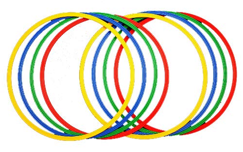 Agility Hundesport – 8er Set Multifunktions - Ringe/Reifen Ø ca. 60 cm in 4 Farben, Unisex, je 2X Ro
