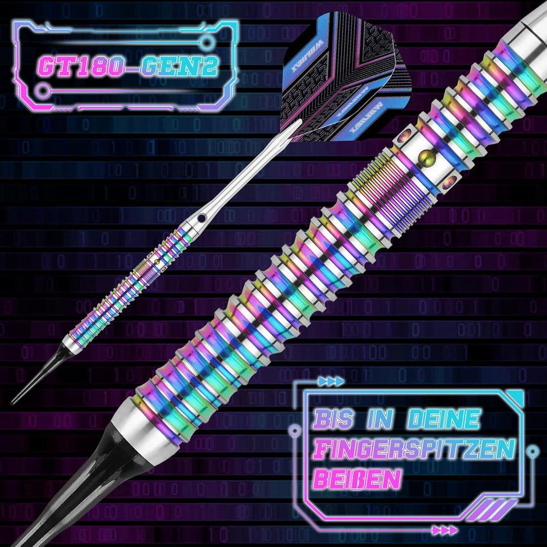 WIN.MAX Dartpfeile 90% Tungsten 3 Stück 90% Wolfram 16-18 Gramm Dart professionelle, Soft-Dartpfeile