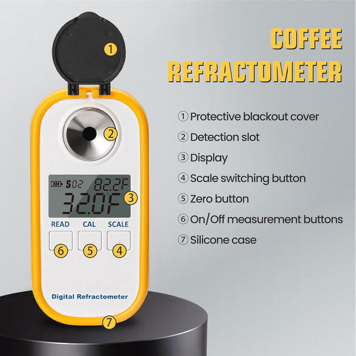 AMTAST Digitales Kaffee Refraktometer TDS-Meter Zucker Brix TDS Messgerät