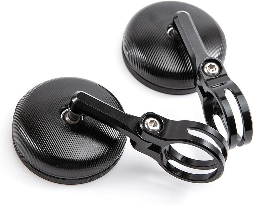 APEBAZY Motorradspiegel CNC Aluminium Rückansicht Rückspiegel Seitenspiegel #2 Schwarz, #2 Schwarz