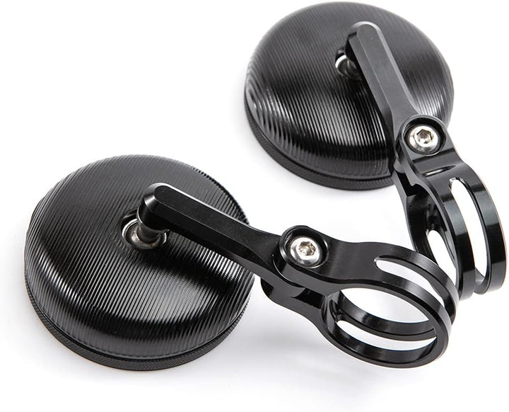 APEBAZY Motorradspiegel CNC Aluminium Rückansicht Rückspiegel Seitenspiegel #2 Schwarz, #2 Schwarz