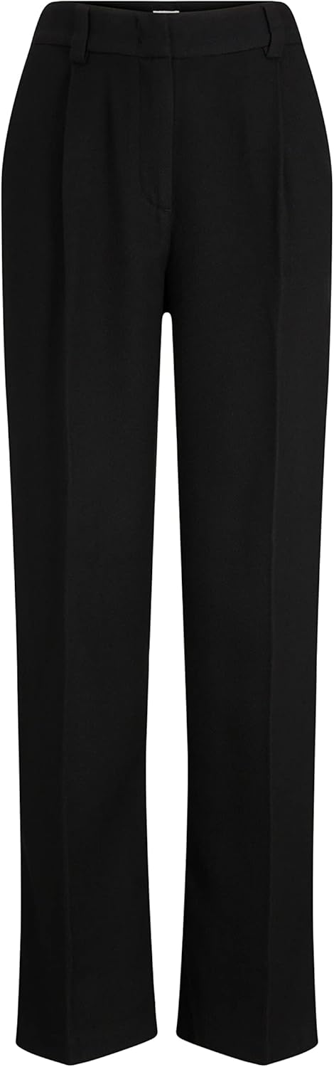 TOM TAILOR Damen Lea Striaght Fit Hose 34W / 30L 14482 - Deep Black, 34W / 30L 14482 - Deep Black
