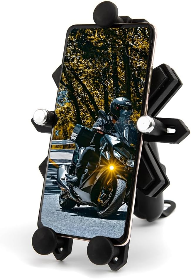 APEBAZY Motorrad-Fahrrad-Telefonhalterung, verstellbar, schwenkbar, stossfest und robust, Universal-