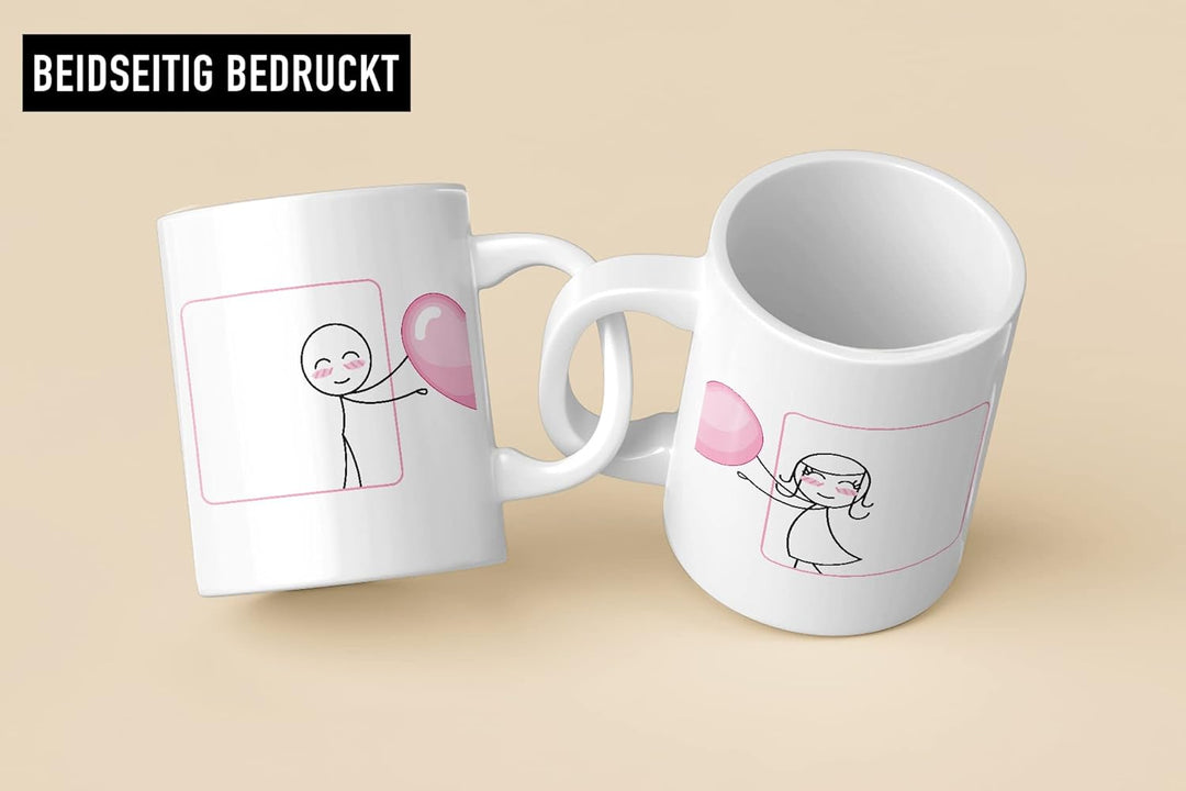 Trendation - Fernbeziehung Geschenke Tassen Set Partner Liebe Geschenk für Freundin Freund Liebesges