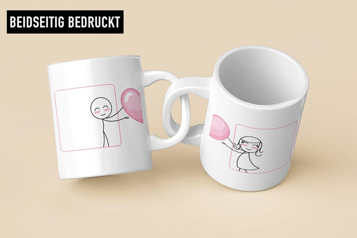 Trendation - Fernbeziehung Geschenke Tassen Set Partner Liebe Geschenk für Freundin Freund Liebesges