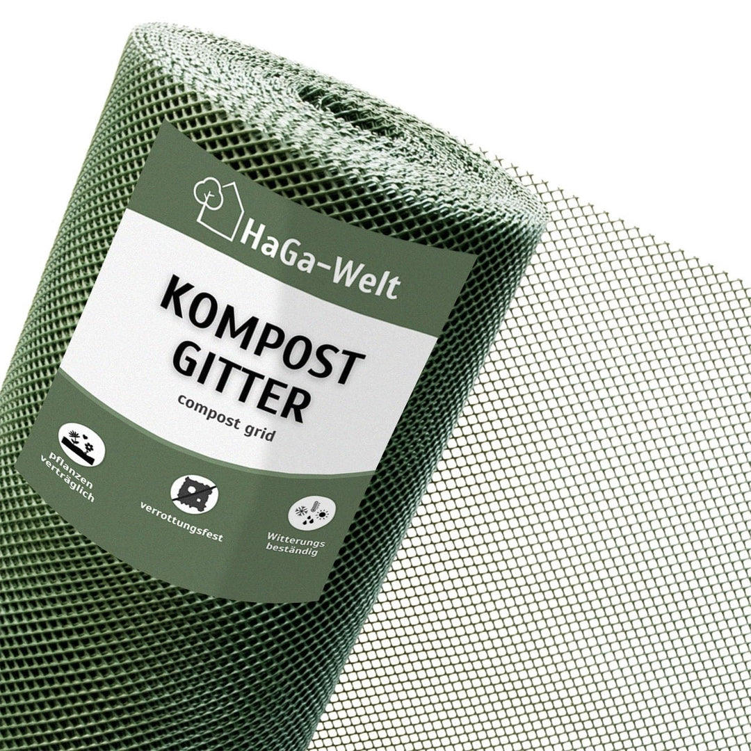 HaGa Kompostgitter 1,2m x 10m - Hochwertiger Kunststoff für Abfall & Recycling - Praktische Grösse f