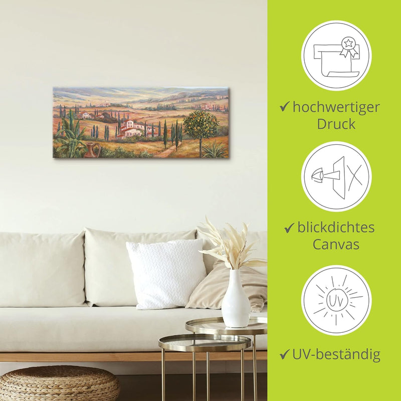 Artland Leinwandbild Wandbild Bild auf Leinwand 60x45 cm Wanddeko Toskana Landschaft Italien Natur M