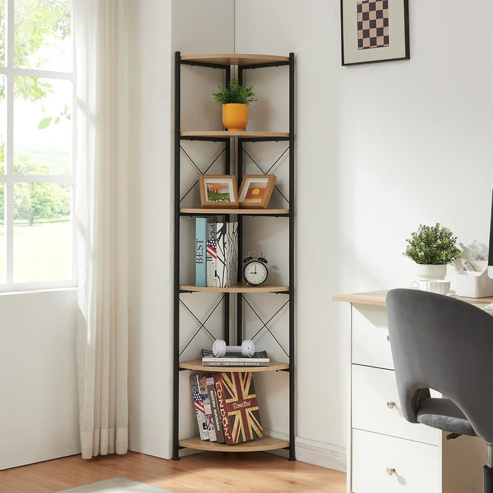 [en.casa] Pflanzregal Ulfborg Eckregal Blumenständer Winkelregal Pflanzentreppe mit 6 Ablagen 160x30