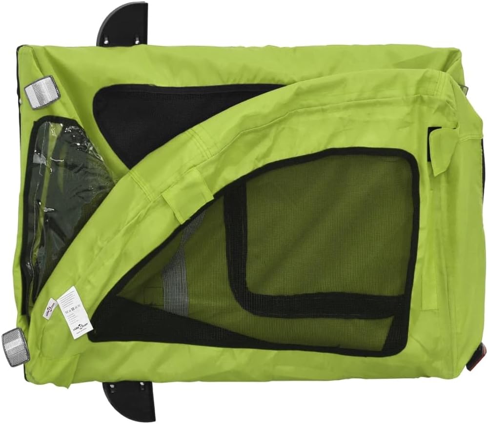 Gecheer Hundefahrradanhänger bis 45 kg, Robuster Eisenrahmen, Oxford-Gewebe, PVC-Dach, für sicheren