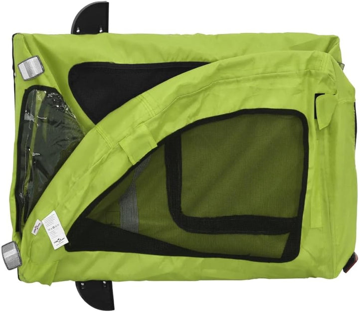Gecheer Hundefahrradanhänger bis 45 kg, Robuster Eisenrahmen, Oxford-Gewebe, PVC-Dach, für sicheren
