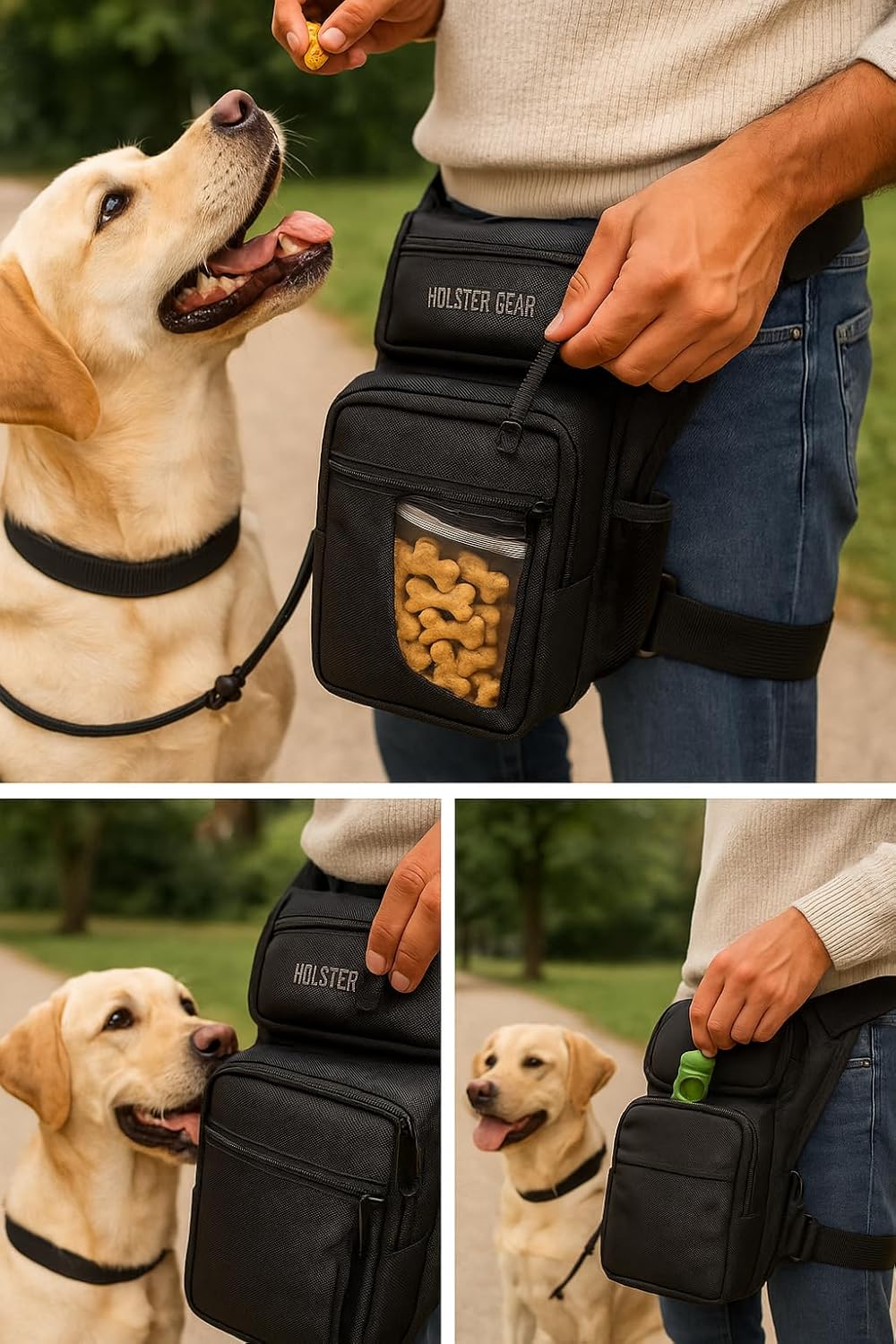 Holster Gear – Hundetasche, Beintasche für Hunde, Leckerlitasche fürs Gassi gehen, Outdoor Hundezube
