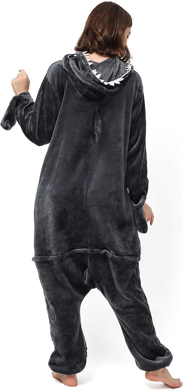 Katara 1744 (30+ Designs) Hai-Kostüm Black Shark, Unisex Onesie/ Pyjama-Qualität für Erwachsene & Te