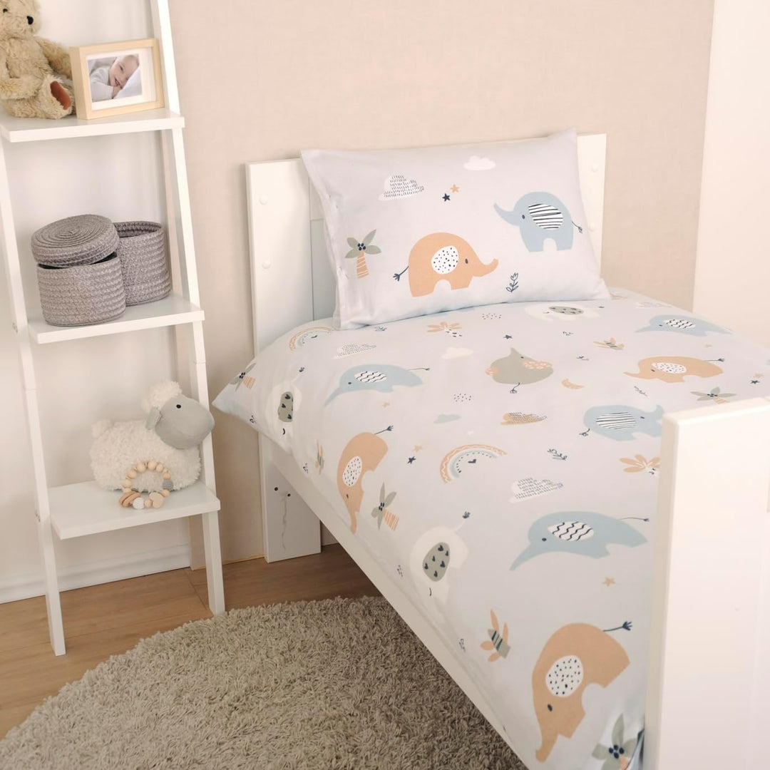 Herding babybest Bettwäsche Elephants, Kopfkissenbezug ca. 40 x 60 cm mit Hoteleinschlag, Bettbezug