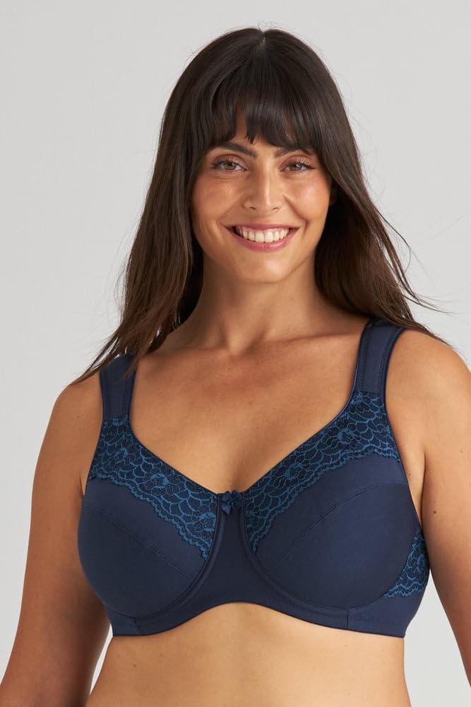 Miss Mary of Sweden Minimizer Bügel-BH Cotton Now Flatcup 75B Dunkelblau, 75B Dunkelblau