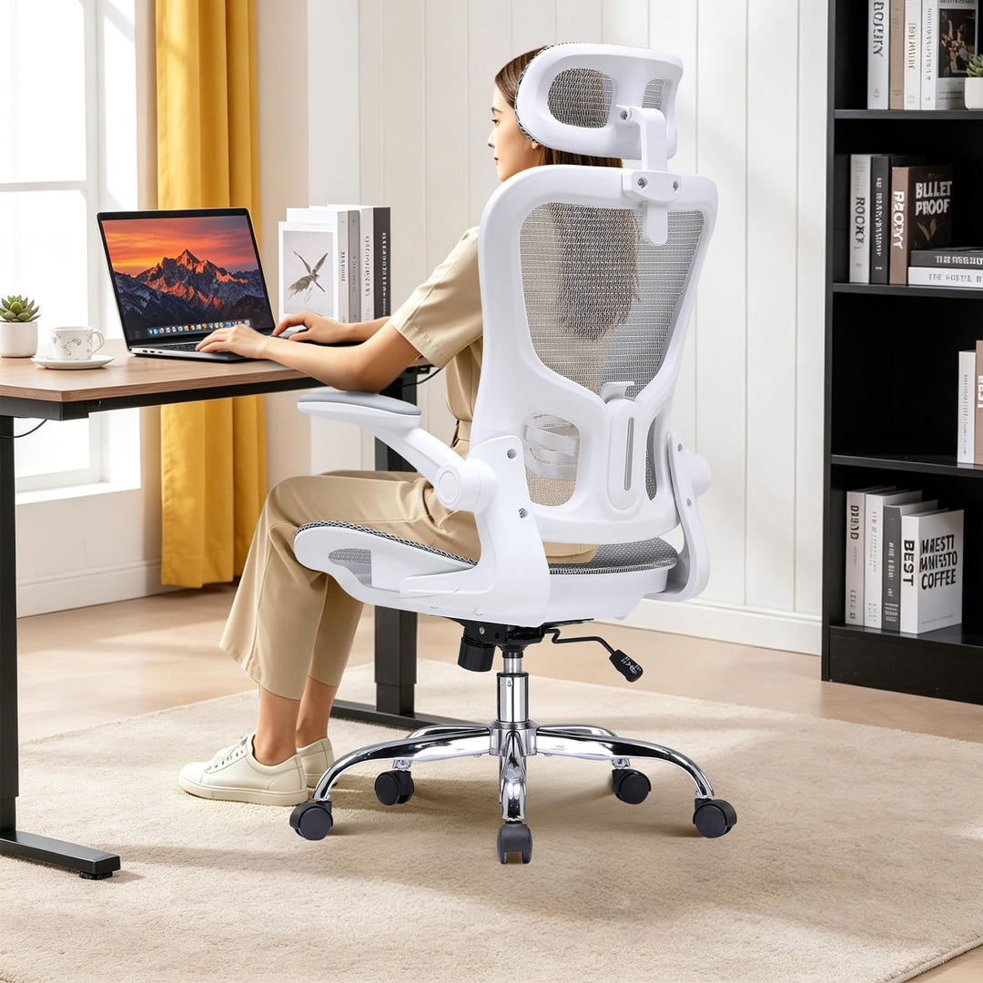 COMHOMA Bürostuhl, Schreibtischstuhl, ergonomischer Netzstuhl, mit doppellagigem Netzgewebe, atmungs