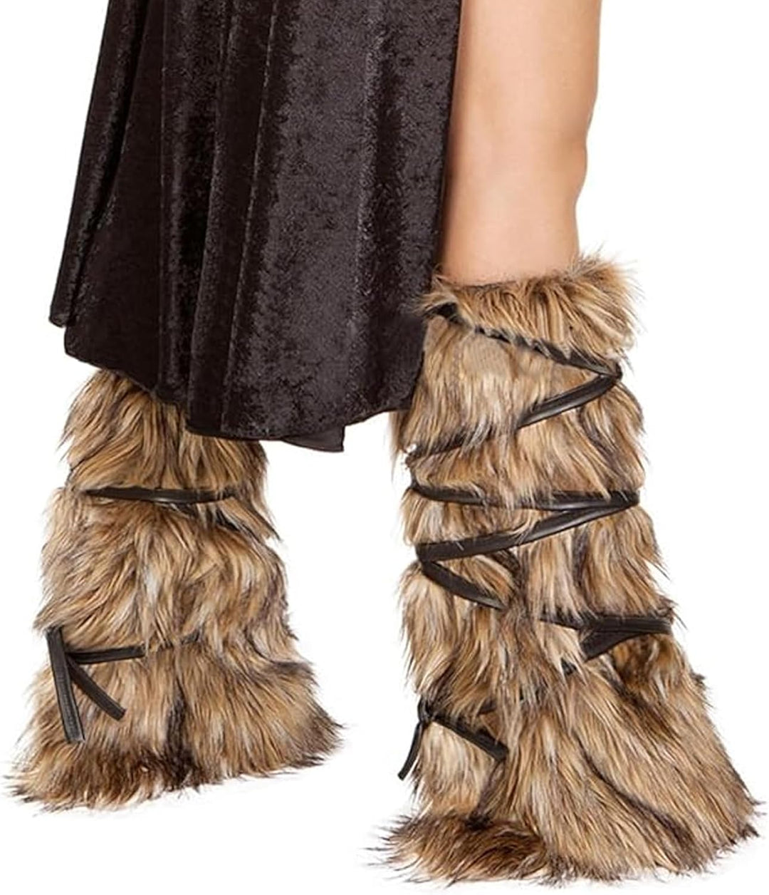 Plüsch Beinwärmer Furry Stulpen Flauschige Leg Warmers Beinstulpen Fell Stulpen für Winterwärmer Kar