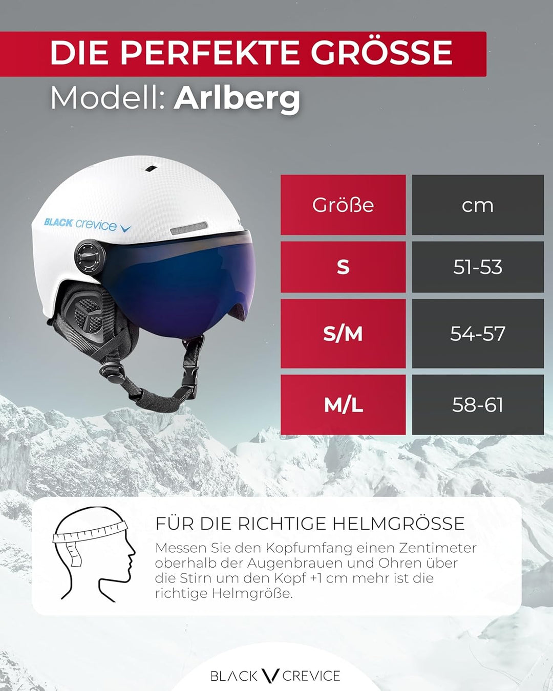 Black Crevice Unisex-Erwachsene Skihelm Arlberg Gr. 54-57 CM (Herstellergrösse:S/M) carbon weiss/bla