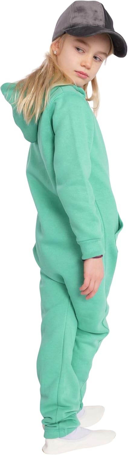 O'Poppy Kinder Jumpsuit Teddy einteilig Jungen Mädchen Overall Kids 146-152 Türkis, 146-152 Türkis