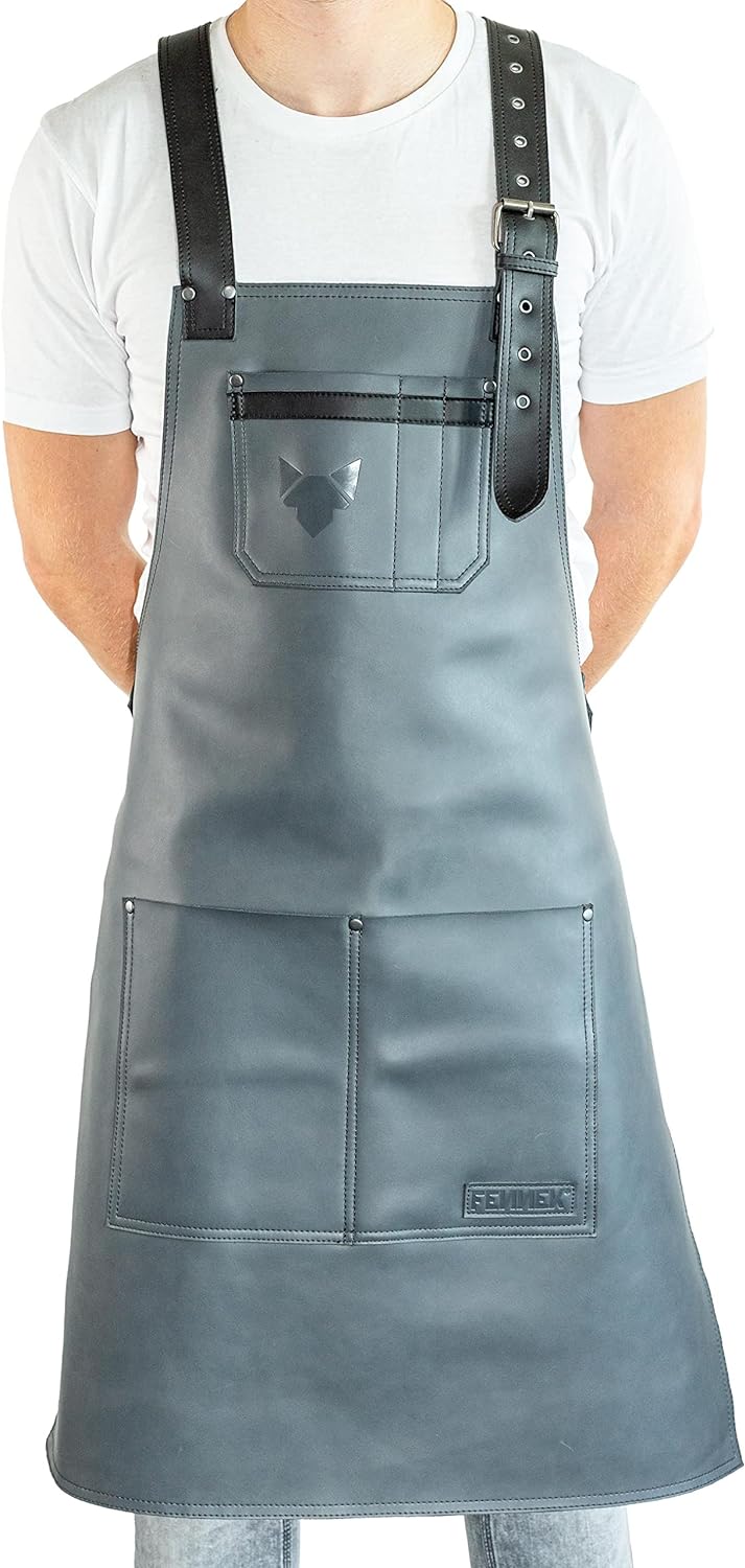 FENNEK Premium Grillschürze aus 100% Leder | | Schmutz- und wasserabweisend | Perfekt zum Grillen mi