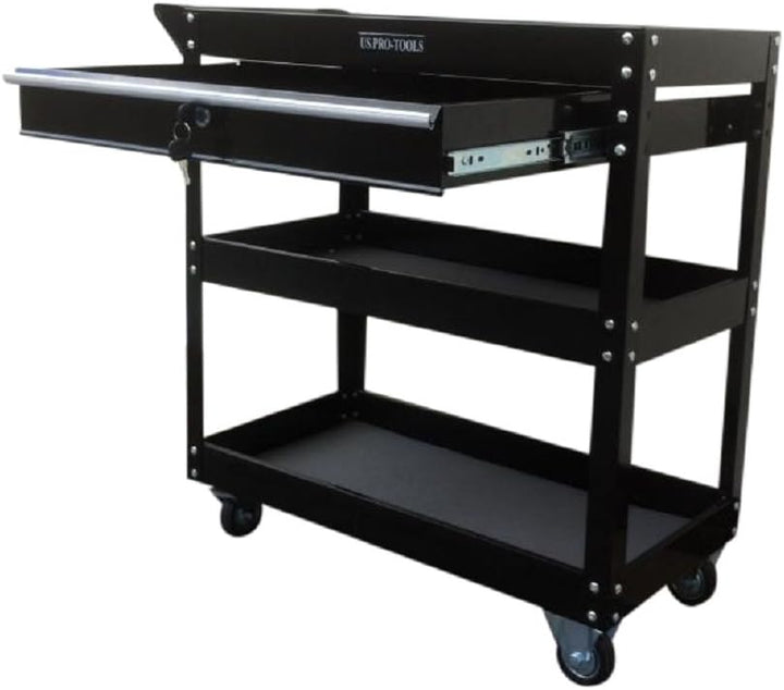 US PRO TOOLS Werkzeug Warenkorb Werkzeug Trolley Workstation Tool Box Cabinet schwarz glänzend mit a