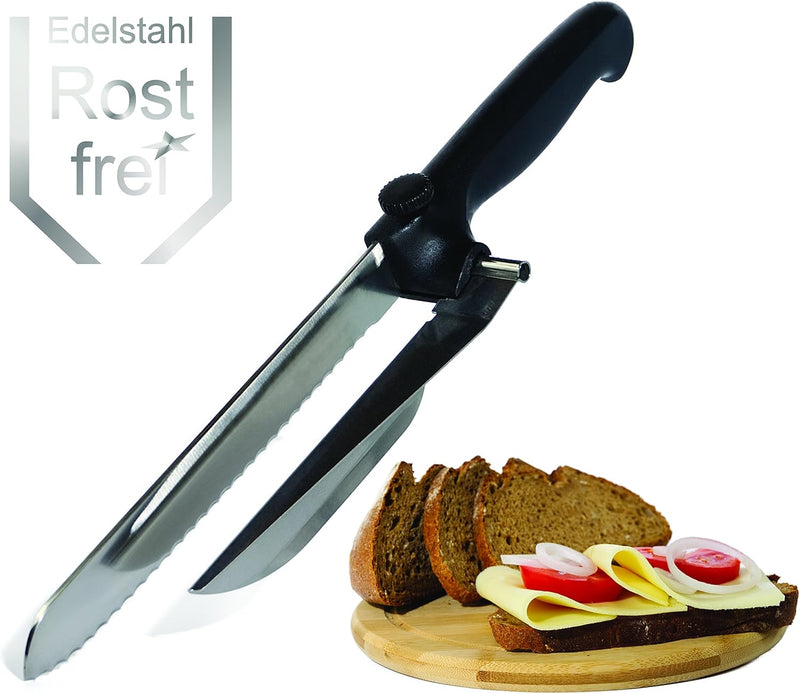NOVA Brotmesser mit Abstandshalter für Brot, Wurst, Käse, Fleischkäse, aus rostfreiem Edelstahl gear