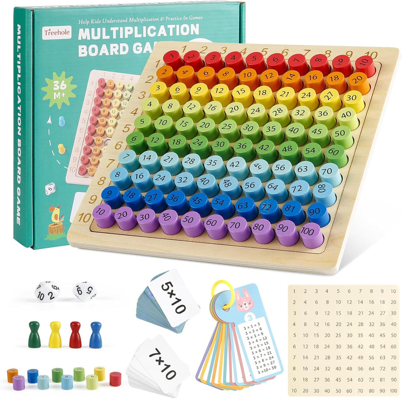 Weinsamkeit Montessori Multiplikationsbrett, 1x1 Lernen Spiel für Grundschüler, Multiplikationstafel