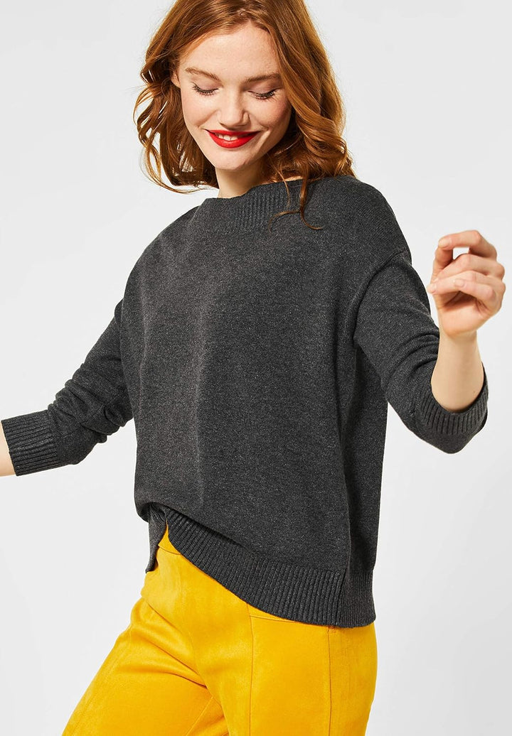 Street One Damen Pullover 34 Coaly Anthracite Melange, 34 Coaly Anthracite Melange