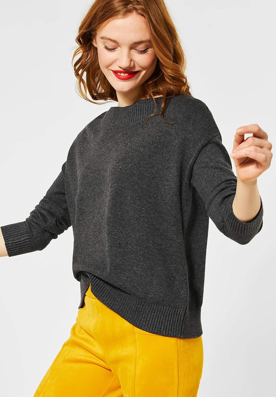 Street One Damen Pullover 40 Coaly Anthracite Melange, 40 Coaly Anthracite Melange