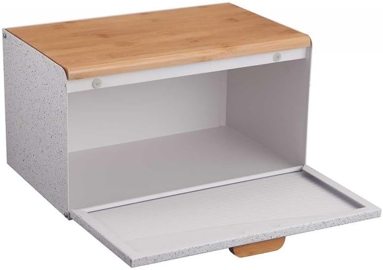 Klausberg Brotbox Brotkasten Brotkiste Holz Edelstahl Brotkorb KB-7466 weiss, Weiss
