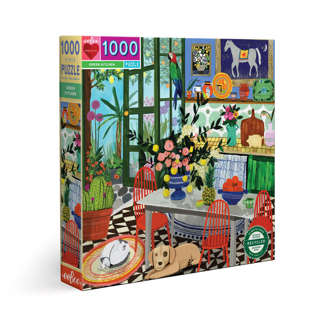 eeBoo - Puzzle 1000 pcs - Green Kitchen - (EPZTGNK)