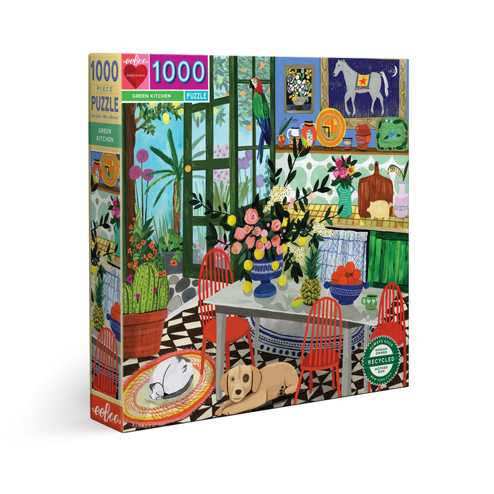 eeBoo - Puzzle 1000 pcs - Green Kitchen - (EPZTGNK)