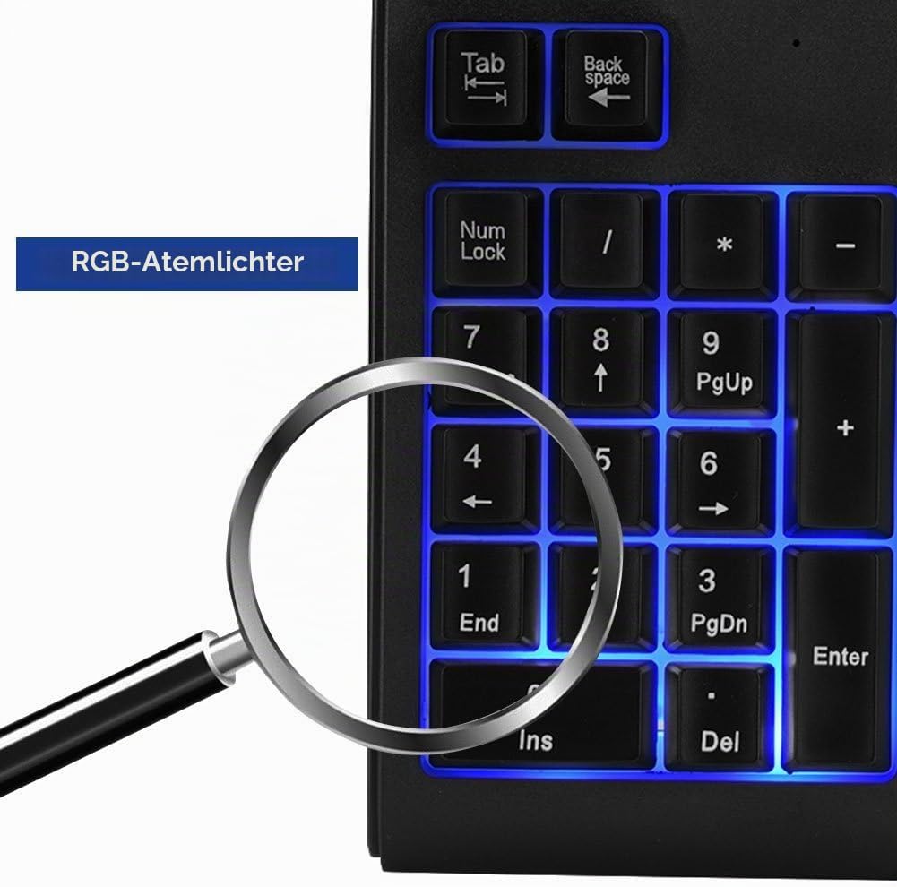 Goshyda Kabelgebundene Zifferntastatur, USB-Kabel 19-Tasten-Nummernblock Mechanisches Touch-Feeling