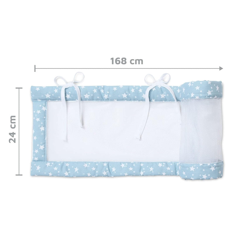 babybay Nestchen Mesh-Piqué passend für Modell Maxi, Boxspring und Comfort, azurblau Sterne weiss pa