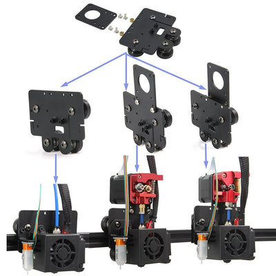 Zeberoxyz Direct Drive Einzelextruder mit Riemenscheiben Upgrade-Stützplatte mit Schrittmotor-Kit Ea