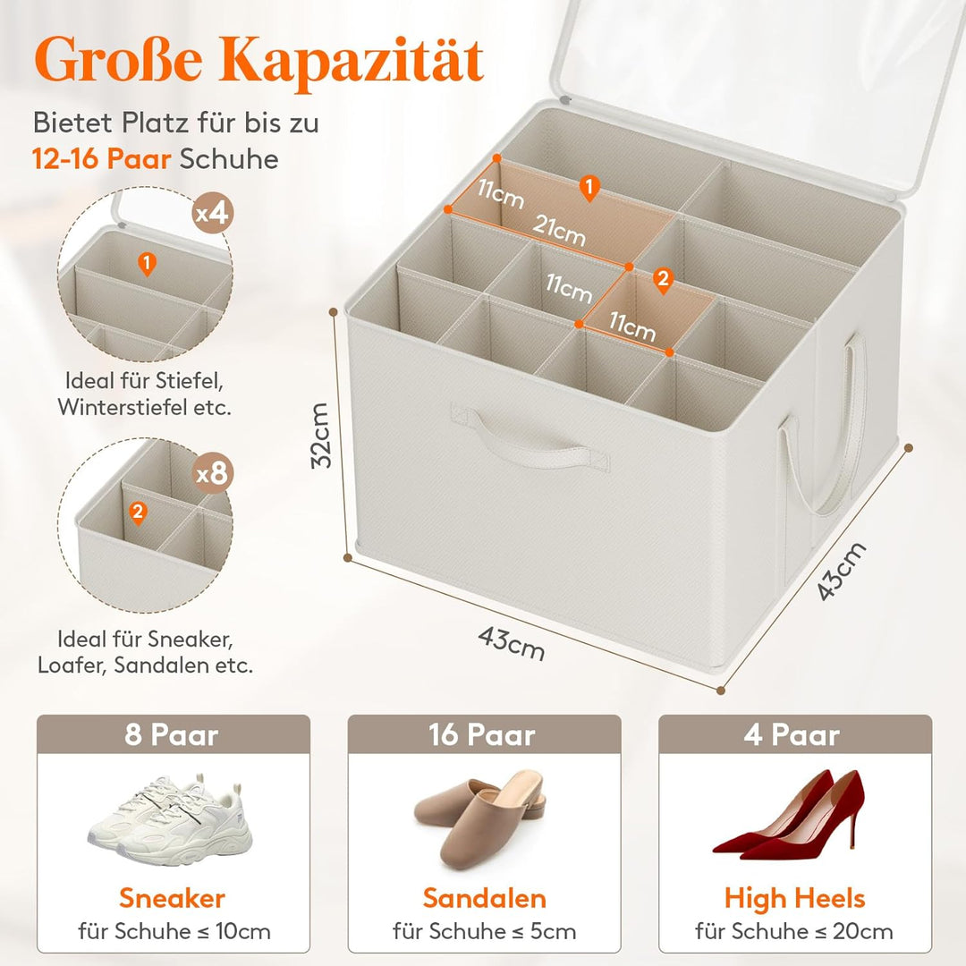 Lifewit Schuhorganizer 2er Set für 16-32 Paar, Grosser Schuhschran für Closet mit Unterteilungen und